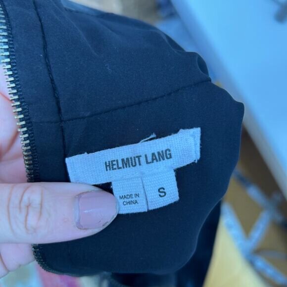 Helmut Lang Black Mock Neck Turtleneck Leather Sleeveless Tank Top Small - Picture 5 of 7